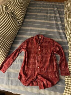J. Crew Men's Red Plaid Casual Button-Down Shirt